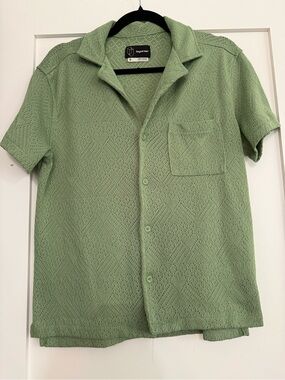 Original Use Light Green Short-Sleeve Knit Camp Shirt